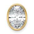 14k 2 1/2 carat Lab Grown Diamond VS+ F+ Oval Complete Bezel Set Chain Slide Pendant - Birthstone Company