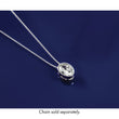 14k White Gold 1 1/2 carat Lab Grown Diamond VS+ F+ Oval Complete Bezel Set Chain Slide Pendant - Birthstone Company