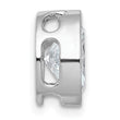 14k White Gold 3 carat Lab Grown Diamond VS+ F+ Oval Complete Bezel Set Chain Slide Pendant - Birthstone Company