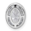 14k White Gold 3 carat Lab Grown Diamond VS+ F+ Oval Complete Bezel Set Chain Slide Pendant - Birthstone Company