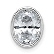 14k White Gold 3 carat Lab Grown Diamond VS+ F+ Oval Complete Bezel Set Chain Slide Pendant - Birthstone Company