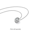 14k White Gold 3 carat Lab Grown Diamond VS+ F+ Oval Complete Bezel Set Chain Slide Pendant - Birthstone Company