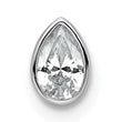14k White Gold 1/4 carat Lab Grown Diamond VS+ F+ Pear Complete Bezel Set Solitaire Chain Slide Pendant - Birthstone Company