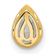 14k 1/3 carat Lab Grown Diamond VS+ F+ Pear Complete Bezel Set Solitaire Chain Slide Pendant - Birthstone Company