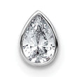 14k White Gold 3/8 carat Lab Grown Diamond VS+ F+ Pear Complete Bezel Set Solitaire Chain Slide Pendant - Birthstone Company