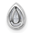14k White Gold 5/8 carat Lab Grown Diamond VS+ F+ Pear Complete Bezel Set Solitaire Chain Slide Pendant - Birthstone Company