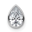 14k White Gold 5/8 carat Lab Grown Diamond VS+ F+ Pear Complete Bezel Set Solitaire Chain Slide Pendant - Birthstone Company