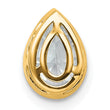 14k 1 carat Lab Grown Diamond VS+ F+ Pear Complete Bezel Set Solitaire Chain Slide Pendant - Birthstone Company