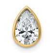 14k 1 carat Lab Grown Diamond VS+ F+ Pear Complete Bezel Set Solitaire Chain Slide Pendant - Birthstone Company