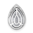 14k White Gold 2 1/2 carat Lab Grown Diamond VS+ F+ Pear Complete Bezel Set Solitaire Chain Slide Pendant - Birthstone Company