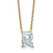 14k 2 1/3 carat Lab Grown Diamond VS+ F+ Complete Letter R Single Stone 18 inch Initial Necklace