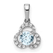 10k White Gold Aquamarine and Diamond Pendant