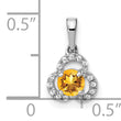 10k White Gold Citrine and Diamond Pendant