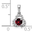 10k White Gold Garnet and Diamond Pendant