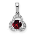 10k White Gold Garnet and Diamond Pendant