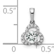 10k White Gold White Topaz and Diamond Pendant