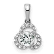 10k White Gold White Topaz and Diamond Pendant