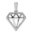14k White Gold Diamond Gemstone-shape Pendant