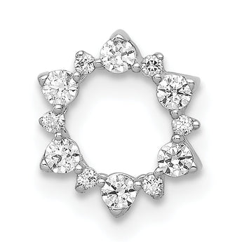 10k White Gold Diamond Fancy Circle Chain Slide