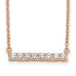 14K Rose Gold Lab Grown Diamond Bar 18 inch Necklace