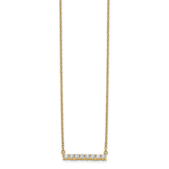 14k 1/3 carat Lab Grown Diamond VS/SI+ G+ Complete 18 inch Bar Necklace - Birthstone Company