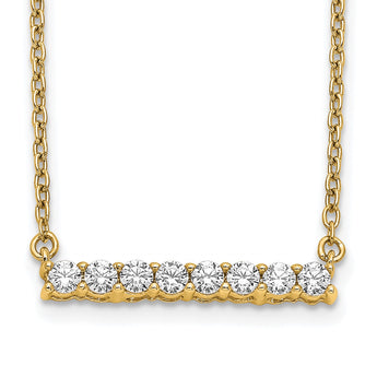 14k 1/3 carat Lab Grown Diamond VS/SI+ G+ Complete 18 inch Bar Necklace - Birthstone Company