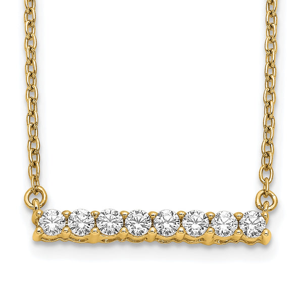 14k 1/3 carat Lab Grown Diamond VS/SI+ G+ Complete 18 inch Bar Necklace - Birthstone Company