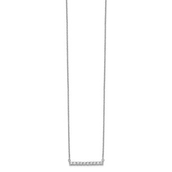 10k White Gold Diamond Bar 18 inch Necklace