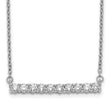 10k White Gold Diamond Bar 18 inch Necklace