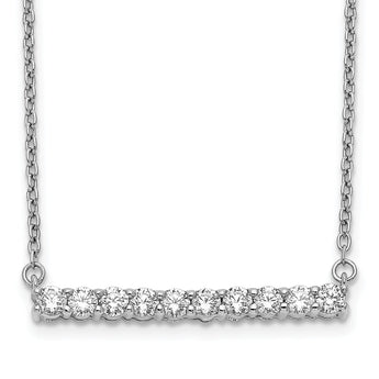 10k White Gold Diamond Bar 18 inch Necklace