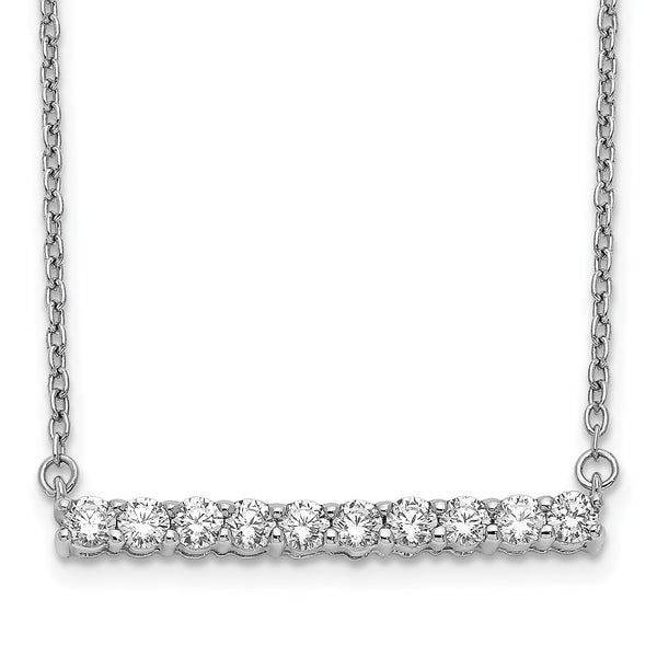 10k White Gold Diamond Bar 18 inch Necklace