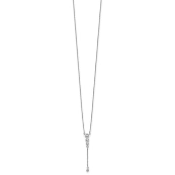 14k White Gold 1/4 carat Lab Grown Diamond VS/SI+ G+ 17.5 inch Dangle Necklace - Birthstone Company