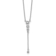 14k White Gold 1/4 carat Lab Grown Diamond VS/SI+ G+ 17.5 inch Dangle Necklace - Birthstone Company