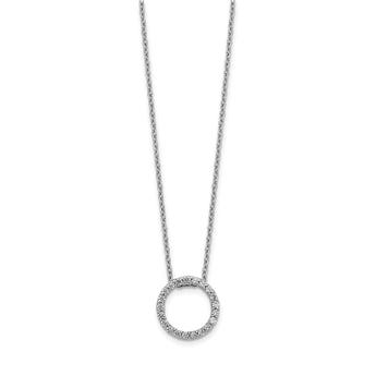 10k White Gold Diamond Circle 18 inch Necklace