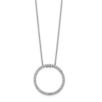 14k White Gold 5/8 carat Lab Grown Diamond VS/SI+ G+ 18 inch Round Necklace - Birthstone Company