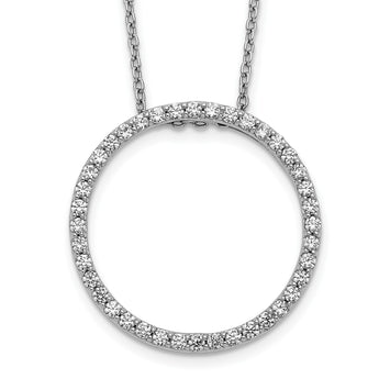 14k White Gold 5/8 carat Lab Grown Diamond VS/SI+ G+ 18 inch Round Necklace - Birthstone Company