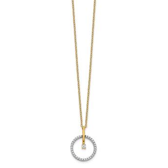 14k Two-Tone 1/5 carat Lab Grown Diamond VS/SI+ G+ Complete 18 inch Circle Necklace - Birthstone Company