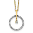 14K Two-Tone Lab Grown Diamond Circle 18 inch Necklace