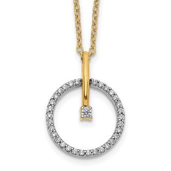 14k Two-Tone 1/5 carat Lab Grown Diamond VS/SI+ G+ Complete 18 inch Circle Necklace - Birthstone Company