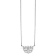 14K White Gold Lab Grown Diamond Lotus Flower 18 inch Necklace