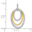 10k Two-tone 1/4ct. Diamond Fancy Triple Oval Pendant