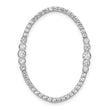 14K White Gold Lab Grown Diamond Oval Chain Slide Pendant