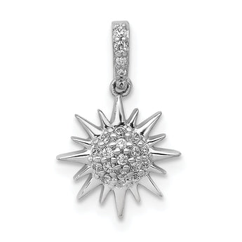 14k White Gold 1/10ct. Diamond Fancy Sun/Star Pendant