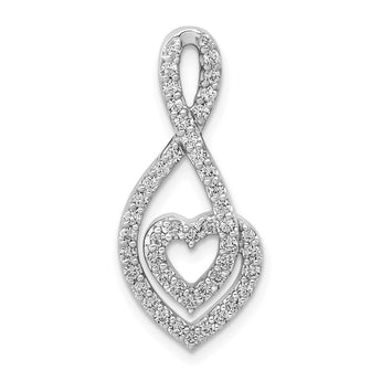 14k White Gold 1/2ct. Diamond Fancy Heart Infinity Chain Slide