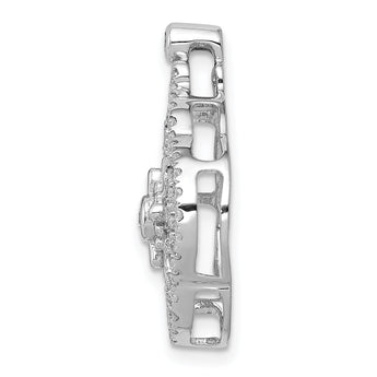 14K White Gold Lab Grown Diamond Fancy Chain Slide