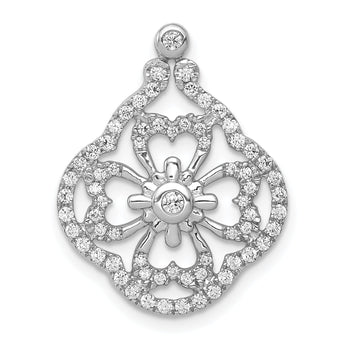 14K White Gold Lab Grown Diamond Fancy Chain Slide