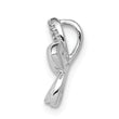 14k White Gold 1/20ct. Diamond Flower Chain Slide