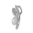 14k White Gold 1/20ct. Diamond Flower Chain Slide