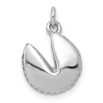 14k White Gold 1/15ct. Diamond Fortune Cookie Pendant