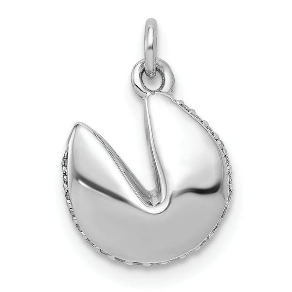 14k White Gold 1/15ct. Diamond Fortune Cookie Pendant